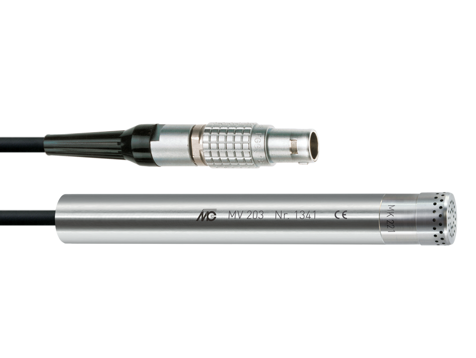 MM 203, Messmikrofon 1/2", 7-pol. LEMO-Stecker, im wettergeschützten Etui nickel matt